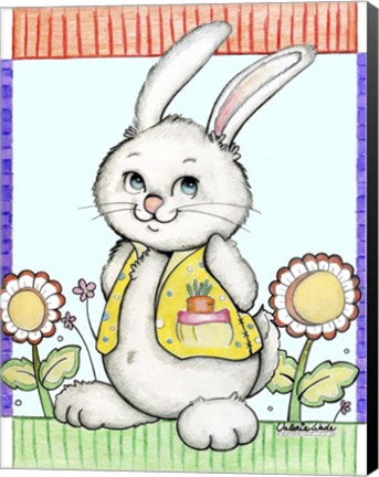 Framed Bunny in Yellow Print