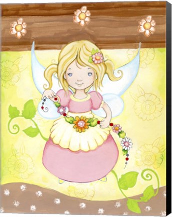 Framed Fairy in my Garden Print