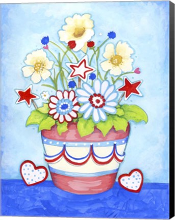 Framed Red Flower Pot Print