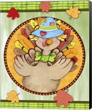 Framed Turkey Scarecrow Print