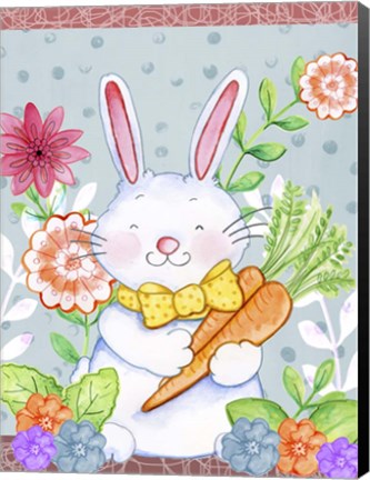 Framed Carrots And Bunny Print