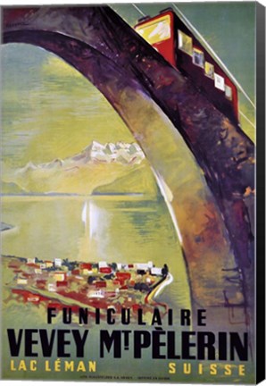 Framed Funiculaire Vevey Mt. Pelerin Print
