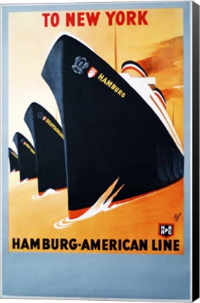 Framed Hamburg American Line Print
