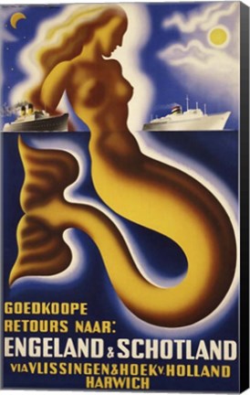 Framed Engeland &amp; Schotland Print