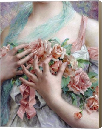 Framed Emile Vernon - The Rose Girl Print