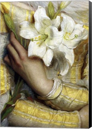 Framed Lilies detail Gustav Pope 1895 Print
