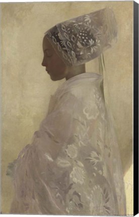 Framed Maiden In Contemplation, Gaston La Tour, 1893 Print