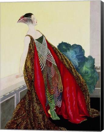 Framed Art Deco Woman Print