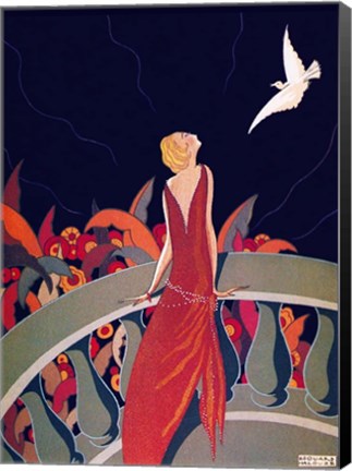 Framed Art Deco Woman 4 Print