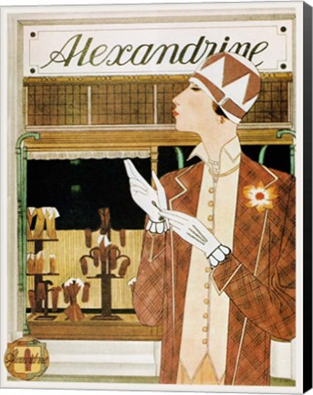 Framed Alexandrine Gloves Accessories Paris 1925 Print