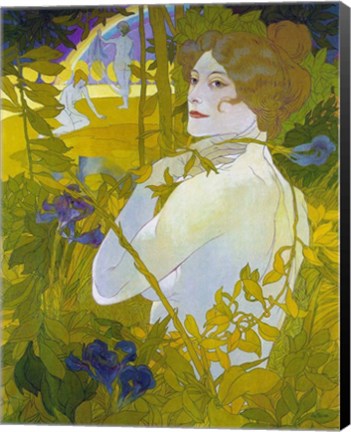 Framed De Feure La Femme A L&#39;iris Print