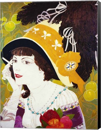 Framed De Feure Smoking Woman III Print