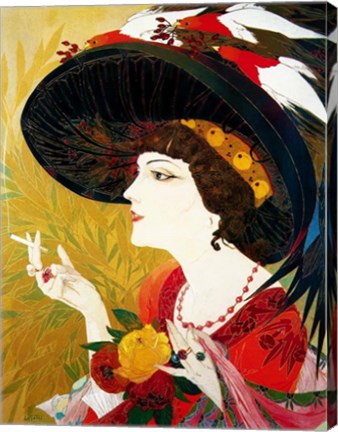 Framed De Feure Smoking Woman IV Print