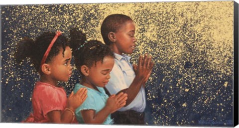 Framed Kids Praying Print
