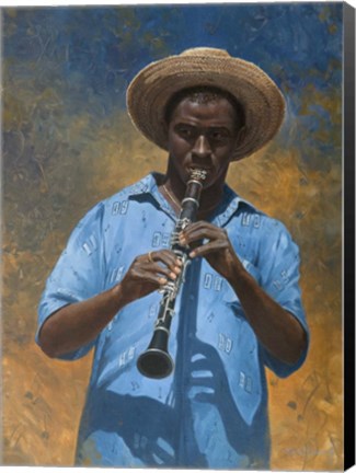Framed Clarinet Player Print