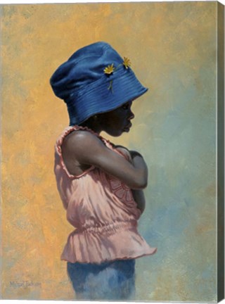Framed Girl with Hat Print