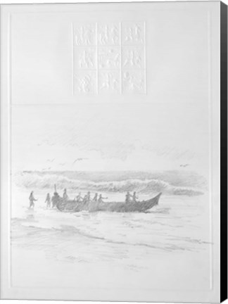 Framed Beach Sketch Print