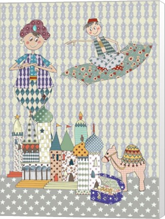 Framed Aladdin on Flying Carpet Print