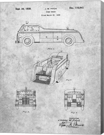 Framed Fire Truck Patent Print