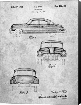 Framed Automobile Patent Print