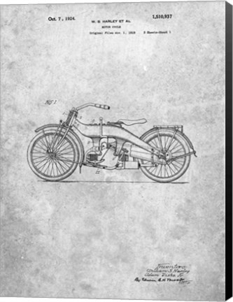 Framed Motor Cycle Patent Print