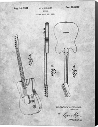 Framed Fender Guitar Patent Print