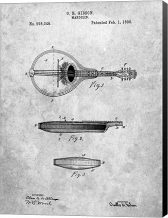 Framed Mandolin Patent Print