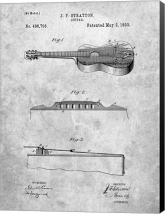 Framed Stratton Guitar Patent Print