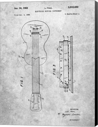 Framed Electrical Musical Instrument Patent Print