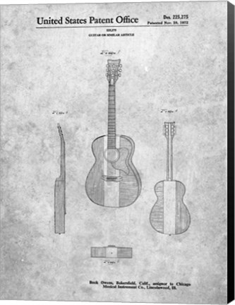 Framed Guitar or Similar Article Patent Print