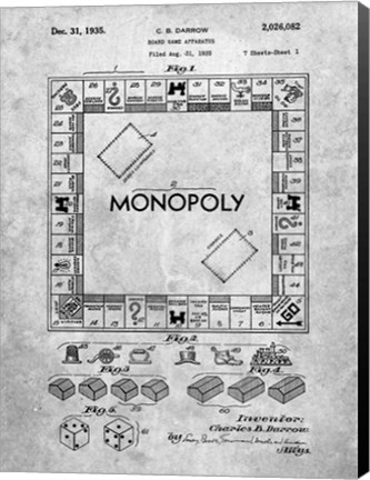 Framed Board Game Apparatus Patent Print