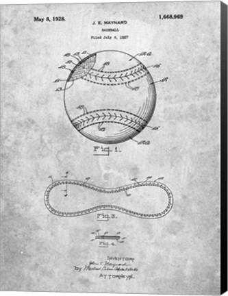 Framed Baseball Patent Print
