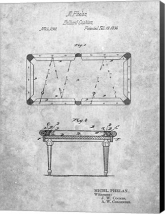 Framed Billiard Cushion Patent Print