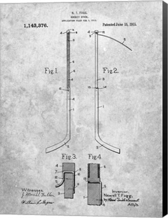 Framed Hockey Stick Patent Print