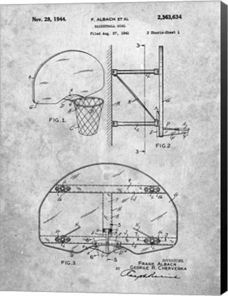 Framed Basketball Goal Patent Print