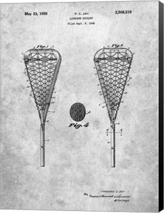 Framed Lacrosse Racquet Patent Print