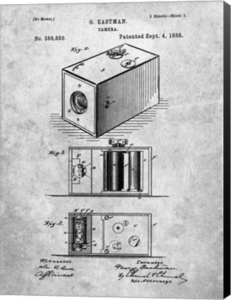 Framed Eastman Camera Patent Print