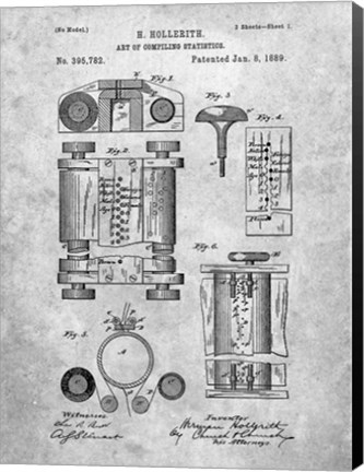 Framed Art of Compiling Statistics Patent Print