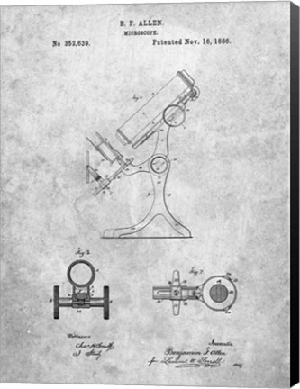Framed Microscope Patent Print