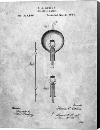Framed Electric Lamp Patent Print