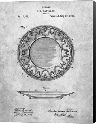 Framed Haviland Plate Patent Print