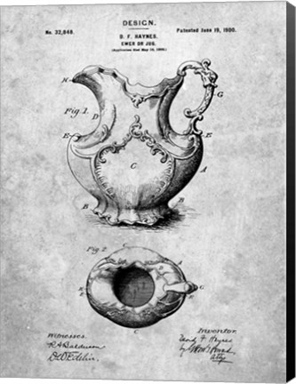 Framed Ewer or Jug Patent Print