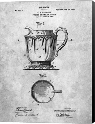 Framed Pitcher or Similar Article Patent Print
