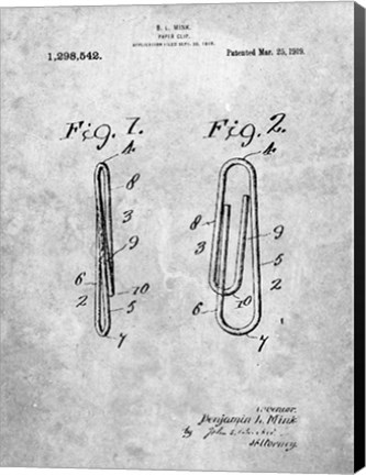 Framed Paper Clip Patent Print