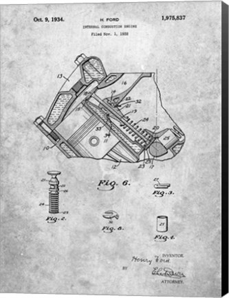 Framed Internal Combustion Engine Patent Print