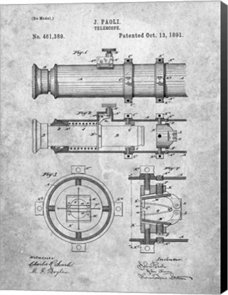 Framed Telescope Patent Print