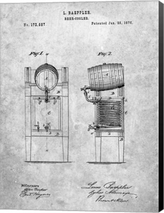 Framed Beer Cooler Patent Print