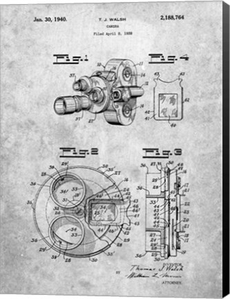 Framed Walsh Camera Patent Print