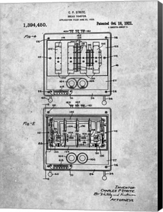 Framed Bread Toaster Patent Print
