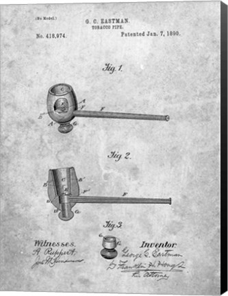 Framed Tobacco Pipe Patent Print
